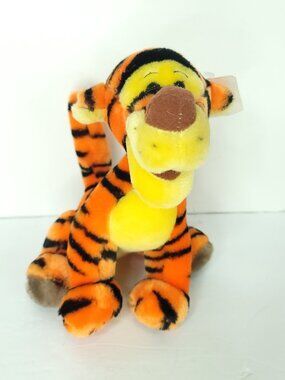 Disney Tigger Plush Stuffed Animal From Winnie the Pooh 9” Orange Black Stuffed